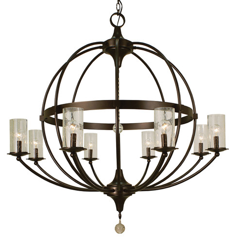 Compass Eight Light Foyer Chandelier in Mahogany Bronze with Frosted Glass (8|1078 MB/F)
