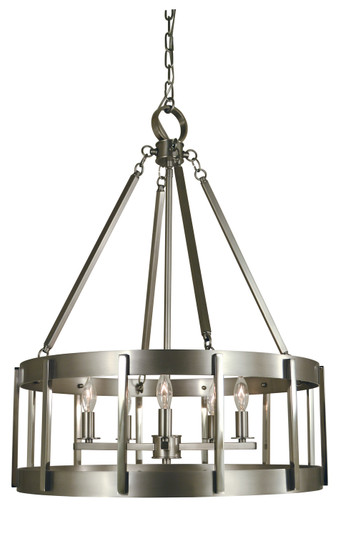 Pantheon Five Light Chandelier in Satin Pewter with Polished Nickel (8|4665 SP/PN)