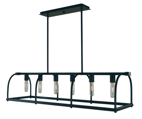 Kenmare Six Light Island Chandelier in Matte Black (8|5476 MBLACK)