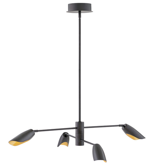 Bowery LED Chandelier in Black (138|FR35804BLK)