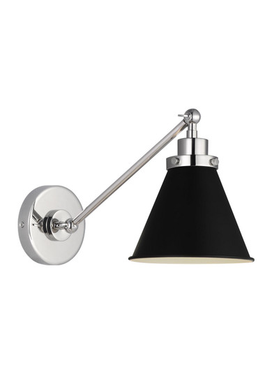 Wellfleet One Light Wall Sconce in Midnight Black and Polished Nickel (454|CW1121MBKPN)