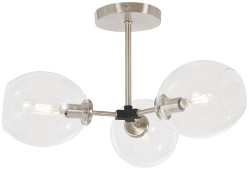 Nexpo Three Light Semi Flush Mount in Brushed Nickel W/Black Accents (42|P1363-619)