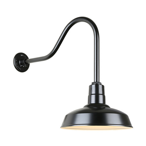 Warehouse One Light Outdoor Gooseneck Light in Black (381|H-QSN15114-SA-91/QSNHL-H-91)