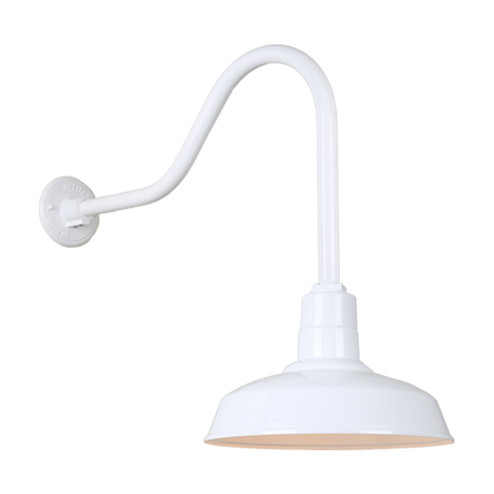 Warehouse One Light Outdoor Gooseneck Light in White (381|H-QSN15114-SA-93/QSNHL-H-93)