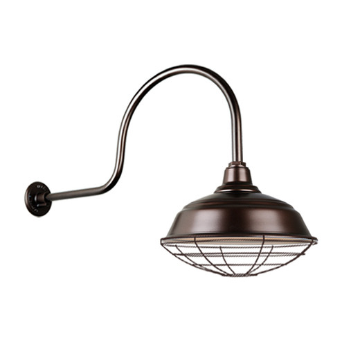 Warehouse One Light Outdoor Gooseneck Light in Oil Rubbed Bronze (381|H-QSN15117-SA-145/QSNHL-C-145/QSNWGR-17``-145)