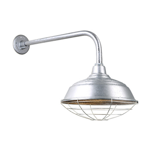 Warehouse One Light Outdoor Gooseneck Light in Galvanized (381|H-QSN15117-SA-96/QSNB-13-96/QSNWGR-17``-96)