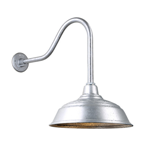 Warehouse One Light Outdoor Gooseneck Light in Galvanized (381|H-QSN15117-SA-96/QSNHL-H-96)