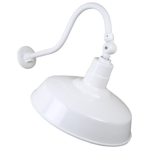 Warehouse One Light Outdoor Gooseneck Light in White (381|H-QSN15118-SA-93/QSNHL-A-93/QSNSK-93)