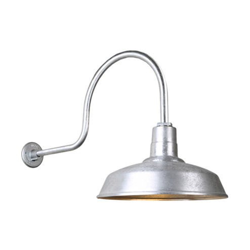 Warehouse One Light Outdoor Gooseneck Light in Galvanized (381|H-QSN15118-SA-96/QSNHL-C-96)