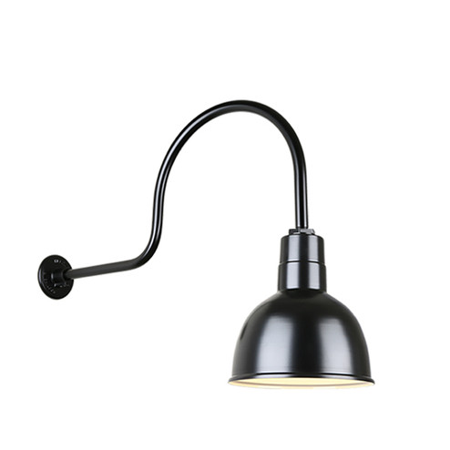 Deep Bowl Shade One Light Outdoor Gooseneck Light in Black (381|H-QSN16110-SA-91/QSNHL-C-91)