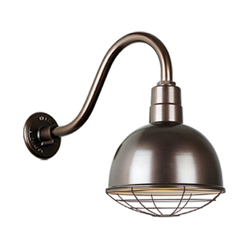 Deep Bowl Shade One Light Outdoor Gooseneck Light in Oil Rubbed Bronze (381|H-QSN16112-SA-145/QSNB-42-145/QSNWGR-12``-145)