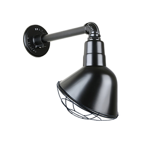 Angle Shade One Light Outdoor Gooseneck Light in Black (381|H-QSN18110-SA-91/QSNB-44-91/QSNWGR-10``-91)