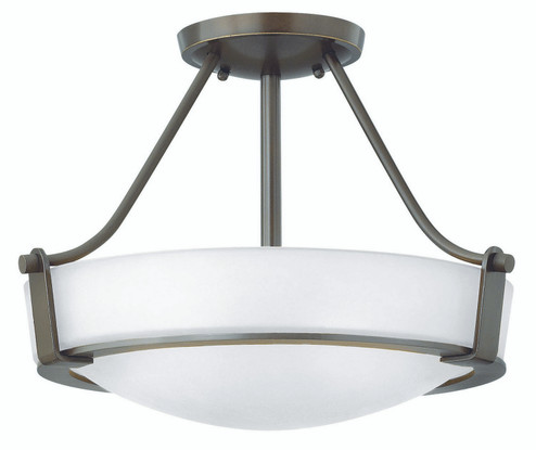 Hathaway LED Semi-Flush Mount in Olde Bronze with Etched White glass (13|3220OB-WH-LED)