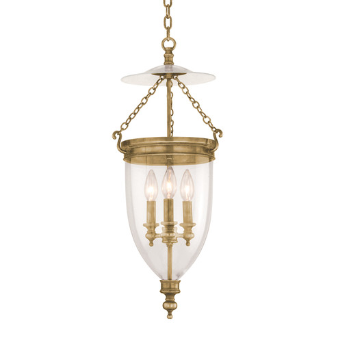 Hanover Three Light Pendant in Aged Brass (70|142-AGB)