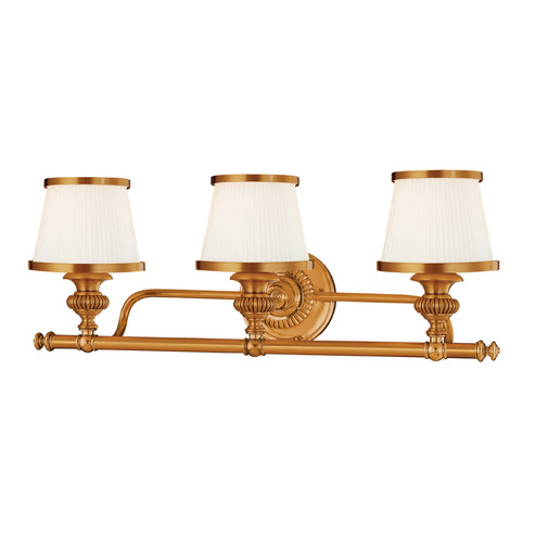 Milton Three Light Bath Bracket in Flemish Brass (70|2003-FB)