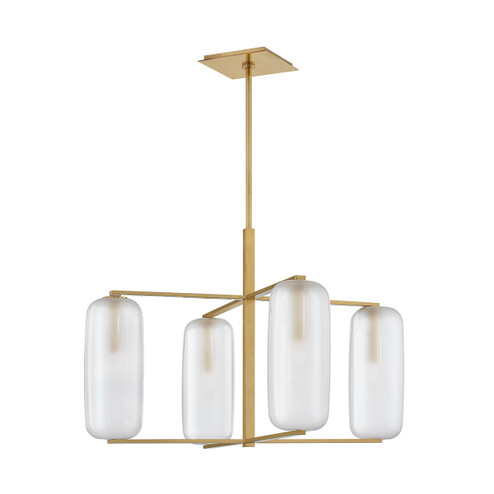 Pebble Four Light Chandelier in Aged Brass (70|3474-AGB) Pebble Four Light Chandelier in Aged Brass (70|3474-AGB)