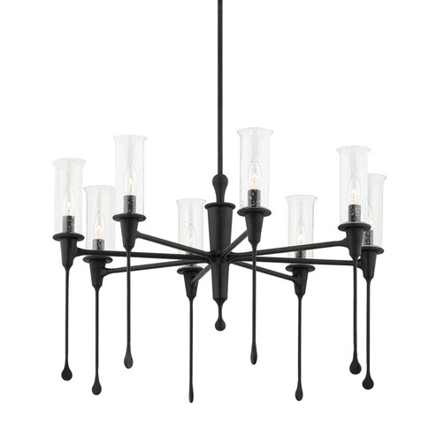 Chisel Eight Light Chandelier in Black Iron (70|4131-BI)