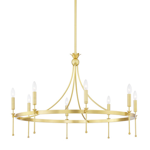 Gates Eight Light Chandelier in Aged Brass (70|4338-AGB)