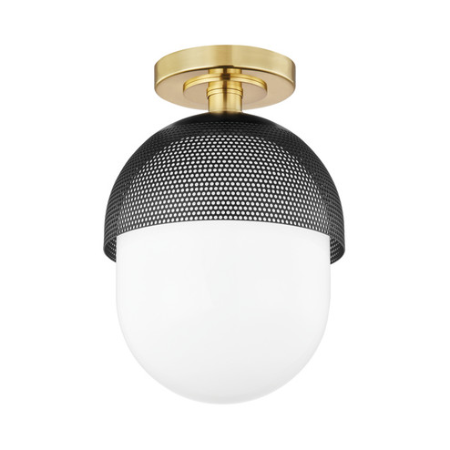 Nyack One Light Semi Flush Mount in Aged Brass/Black (70|6110-AGB/BK)