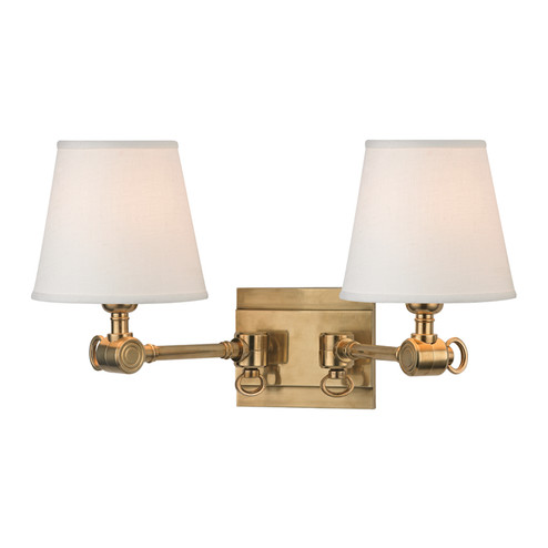 Hillsdale Two Light Wall Sconce in Aged Brass (70|6232-AGB)
