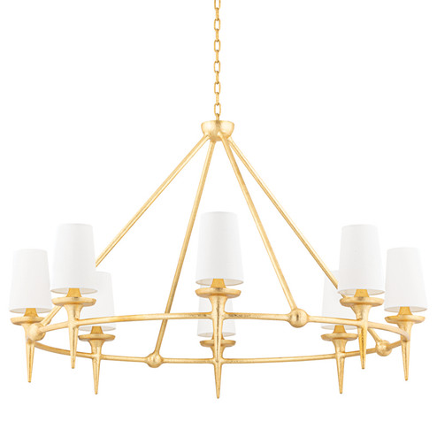 Torch Eight Light Chandelier in Gold Leaf (70|6648-GL)