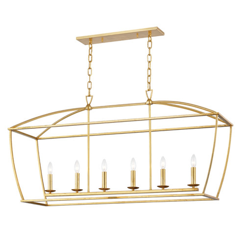 Bryant Six Light Island Pendant in Gold Leaf (70|8348-GL)