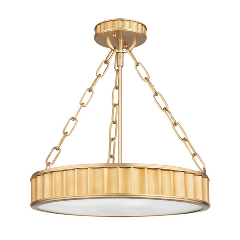 Middlebury Three Light Semi Flush Mount in Aged Brass (70|901-AGB)