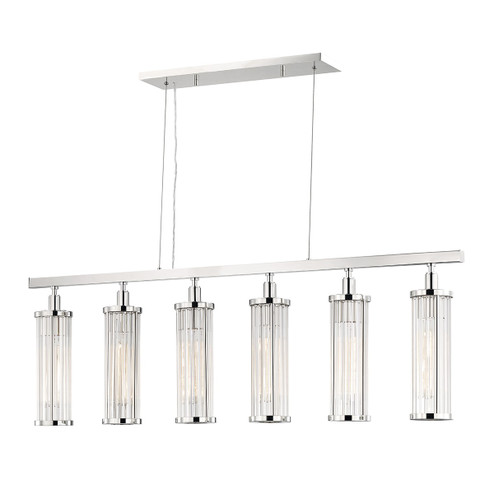 Marley Six Light Island Pendant in Polished Nickel (70|9146-PN) Marley Six Light Island Pendant in Polished Nickel (70|9146-PN)