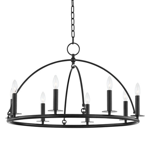 Howell Eight Light Chandelier in Aged Iron (70|9532-AI)
