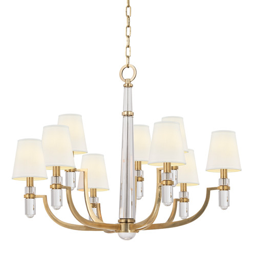 Dayton Nine Light Chandelier in Aged Brass (70|989-AGB-WS)