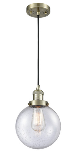 Franklin Restoration One Light Mini Pendant in Antique Brass (405|201C-AB-G204-8)