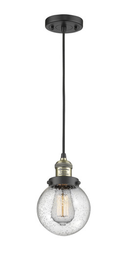 Franklin Restoration One Light Mini Pendant in Black Antique Brass (405|201C-BAB-G204-6)