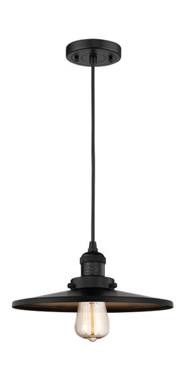 Franklin Restoration One Light Mini Pendant in Matte Black (405|201C-BK-MFR-BK-12)