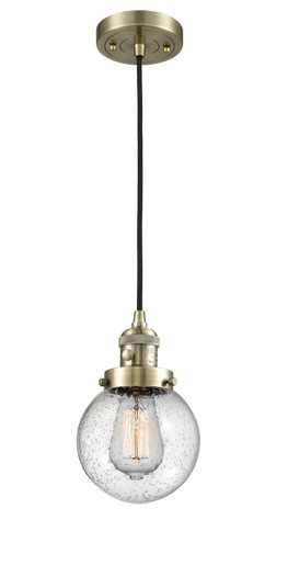 Franklin Restoration One Light Mini Pendant in Antique Brass (405|201CSW-AB-G204-6)