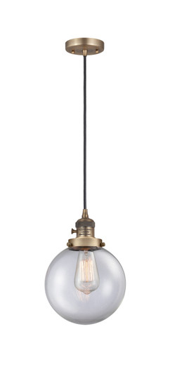 Franklin Restoration One Light Mini Pendant in Brushed Brass (405|201CSW-BB-G202-8)