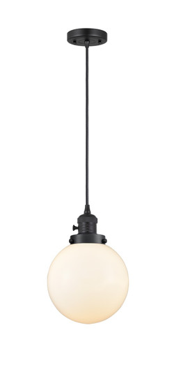 Franklin Restoration One Light Mini Pendant in Matte Black (405|201CSW-BK-G201-8)