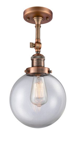 Franklin Restoration One Light Semi-Flush Mount in Antique Copper (405|201F-AC-G202-8)