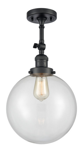 Franklin Restoration One Light Semi-Flush Mount in Matte Black (405|201F-BK-G202-10)