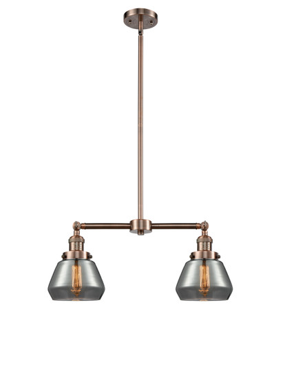 Franklin Restoration Two Light Island Pendant in Antique Copper (405|209-AC-G173)