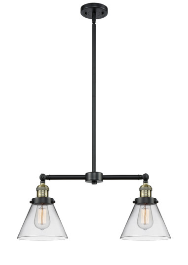 Franklin Restoration Two Light Island Pendant in Black Antique Brass (405|209-BAB-G42)