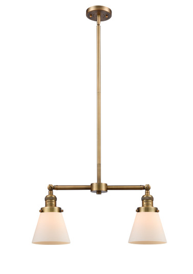 Franklin Restoration Two Light Island Pendant in Brushed Brass (405|209-BB-G61)