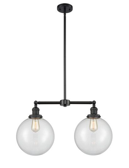 Franklin Restoration LED Island Pendant in Matte Black (405|209-BK-G202-10-LED)