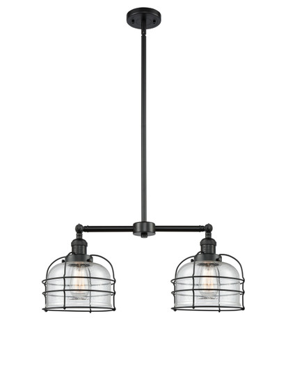 Franklin Restoration Two Light Island Pendant in Matte Black (405|209-BK-G74-CE)