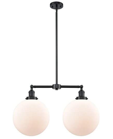 Franklin Restoration Two Light Island Pendant in Oil Rubbed Bronze (405|209-OB-G201-12)