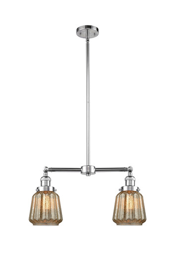 Franklin Restoration Two Light Island Pendant in Polished Chrome (405|209-PC-G146)