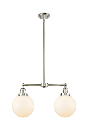 Franklin Restoration Two Light Island Pendant in Polished Nickel (405|209-PN-G201-8)