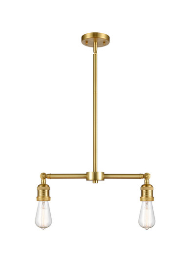 Franklin Restoration Two Light Island Pendant in Satin Gold (405|209-SG)