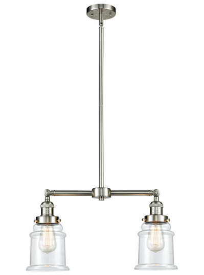 Franklin Restoration Two Light Island Pendant in Brushed Satin Nickel (405|209-SN-G182)