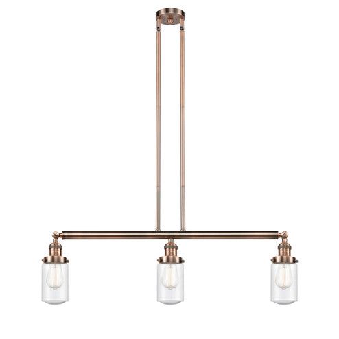 Franklin Restoration Three Light Island Pendant in Antique Copper (405|213-AC-G314)