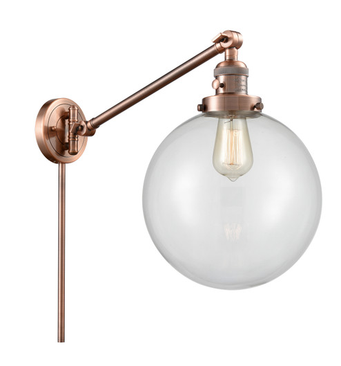 Franklin Restoration One Light Swing Arm Lamp in Antique Copper (405|237-AC-G202-10)